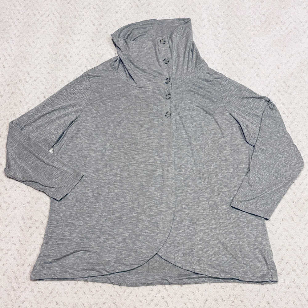 Maurices Lightweight Cardigan Jacket Size 3X Grey Cowl High Neck Office School